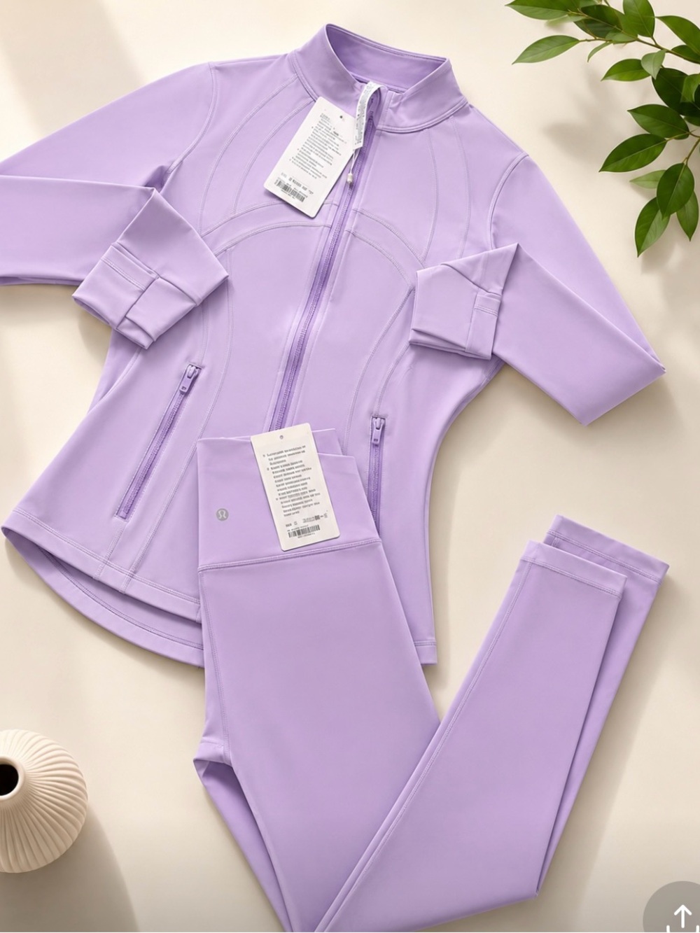 lululemon athletica Lavender Zip-Up Jacket & Leggings Set